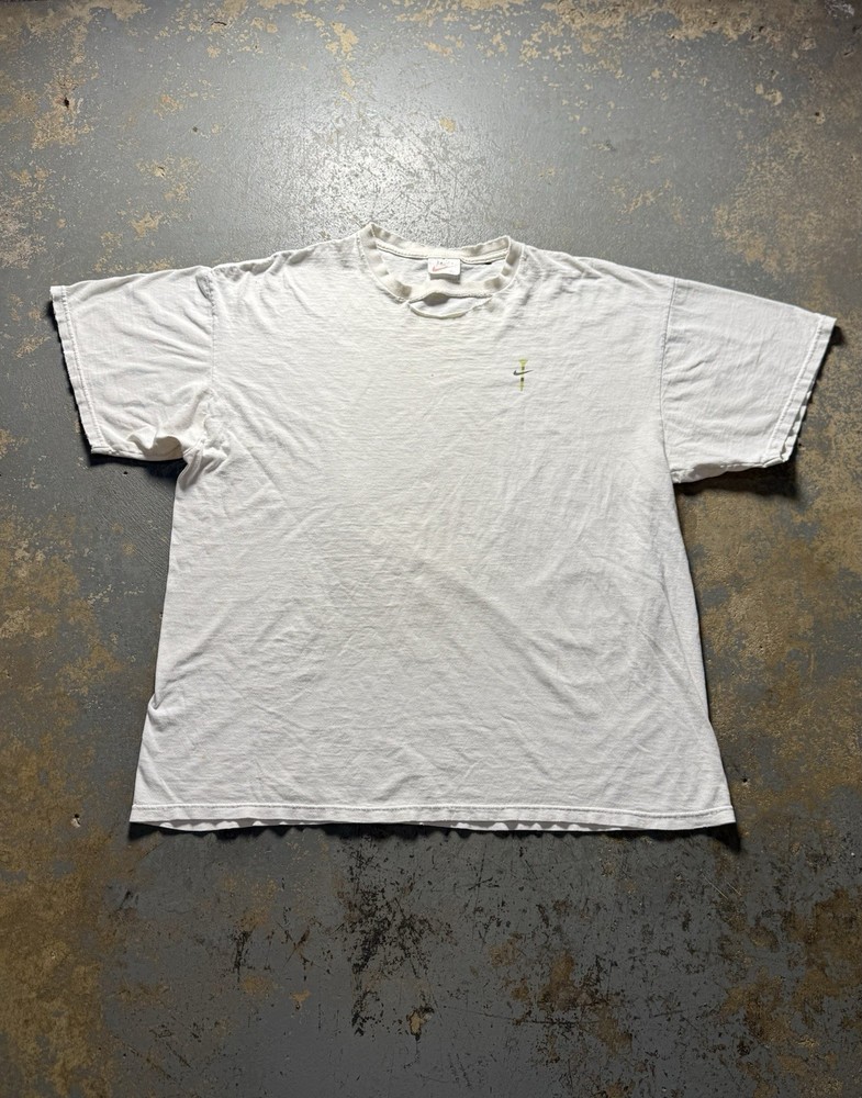 Vintage 90s Nike Golf Distressed White Graphic Shirt-Size XL