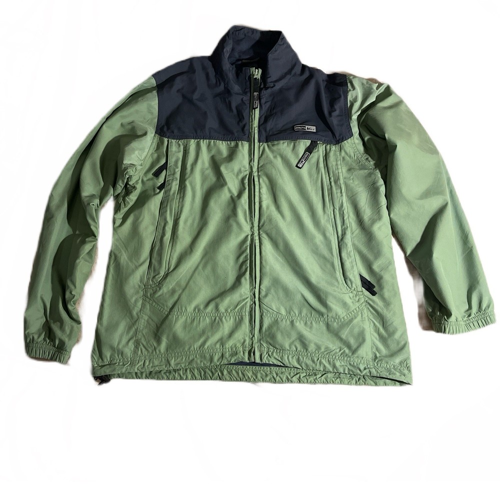 REI Windbreaker Jacket Men's Medium Green Blue Full Zip Outdoors Light Weight