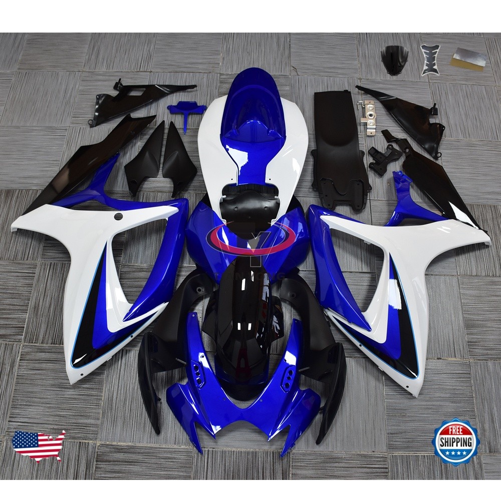 Blue White Fairing Kit for Suzuki GSXR600/750 2006 2007 ABS Injection Bodywork