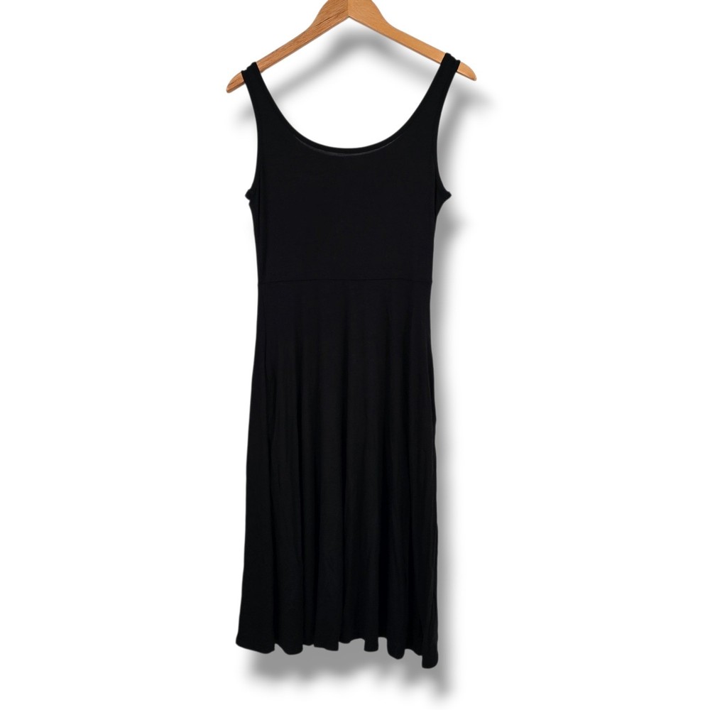 Olivia Rae New York Womens Medium Black Sleeveless Midi Fit Flare Pocket Dress