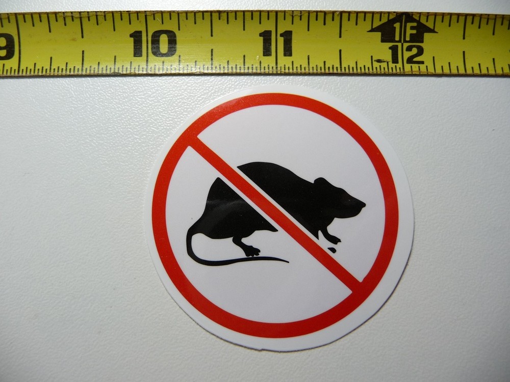 Rat Warning Hard Hat Decal Sticker for Job Site Safety