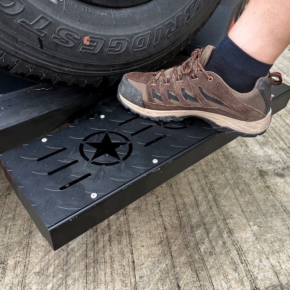 Heavy Duty Trailer Tow Hitch Step Bar(Large Step Surface) - 2'' Rear Hitch Steps