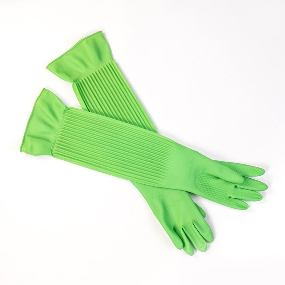 Arms Length Latex All Purpose Cleaning Gloves, Textured Fingers, 22.8