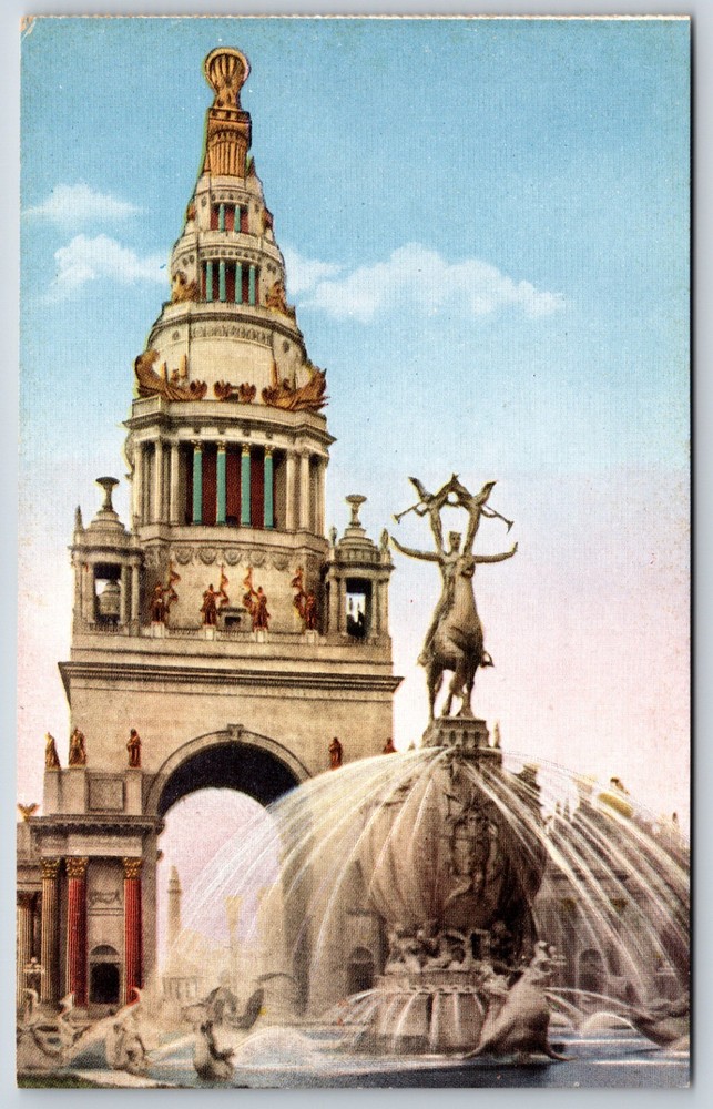 Postcard Tower Of Jewels & Fountain, Pan Pac Int. Expo. San Francisco California