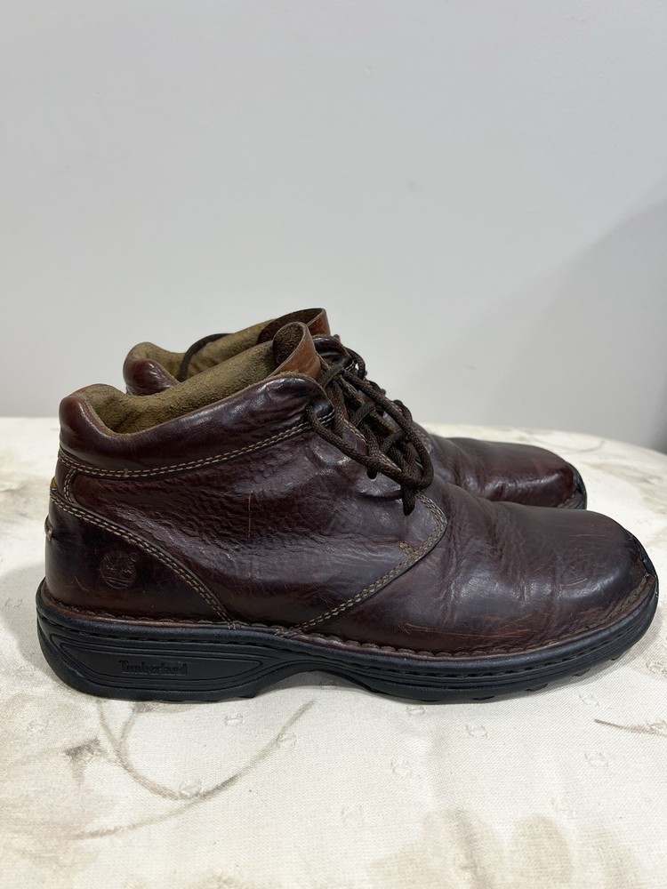 Timberland Brown Leather Ankle Boots for Men Size 9 W 61090 1022
