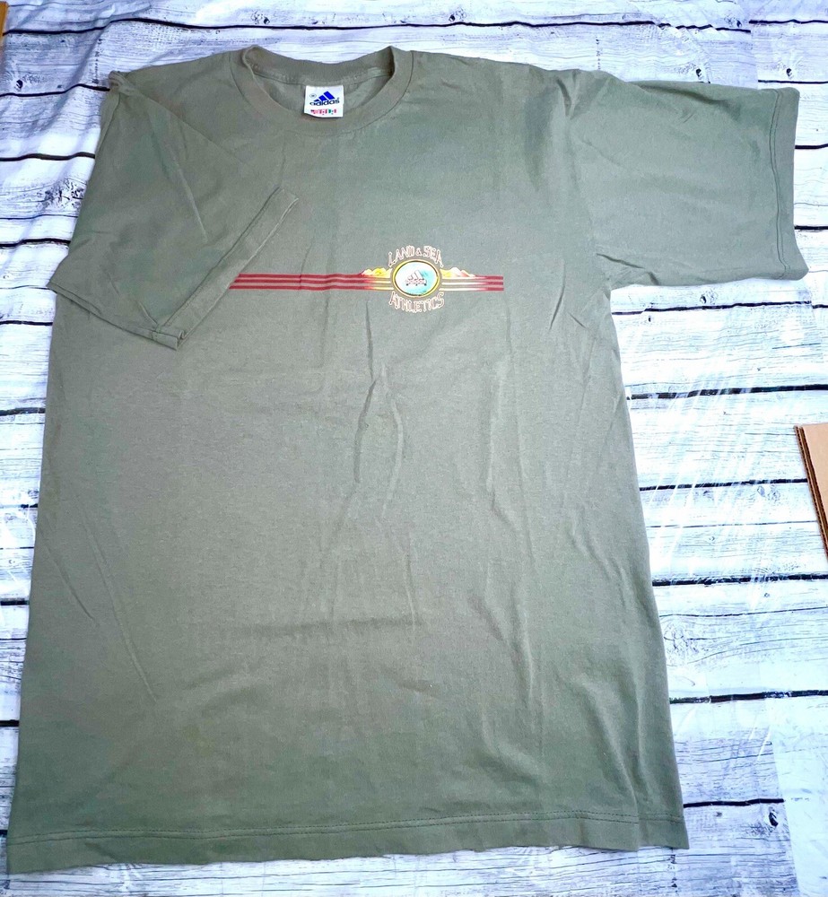 Rare Vintage Adidas Men Medium Land Sea Athletics Green Made in USA READ