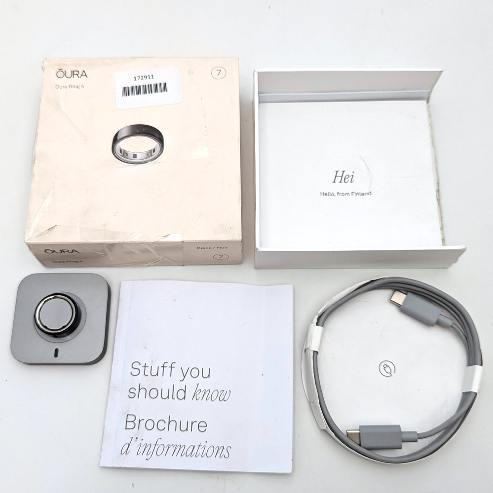 Oura Ring 4 Smart Ring Activity Tracker - Size 7 - (JZ90-54144-07) - Black