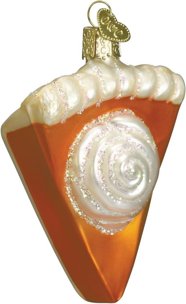 Ornaments: Piece Of Pumpkin Pie Glass Blown Ornaments For Christmas Tree 1 Piece