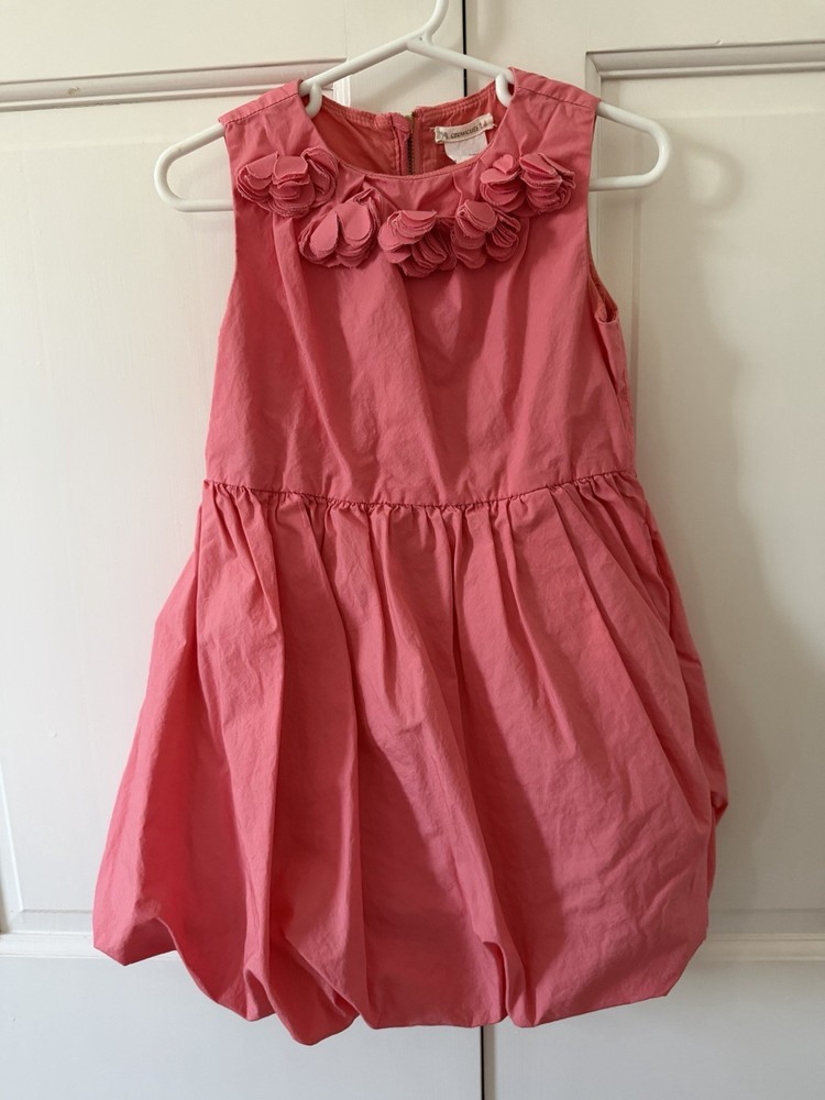 CREWCUTS Girl’s Spring/Summer Party Dress, Size 4T, Flower Neckline, Pink