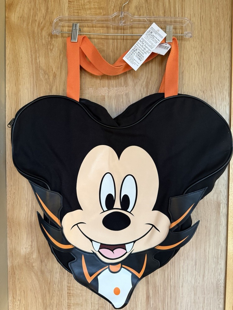 Walt Disney World Parks Halloween Vampire Mickey Mouse Big Face Tote Bag NWT