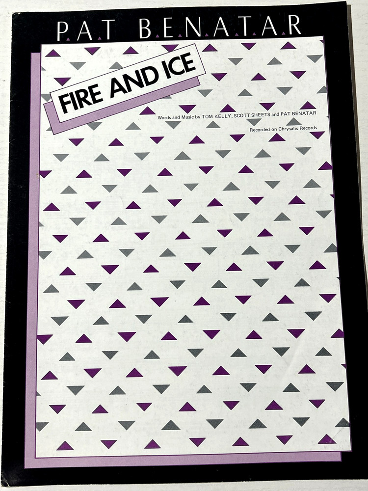 pat benatar fire and ice vintage sheet music piano guitar