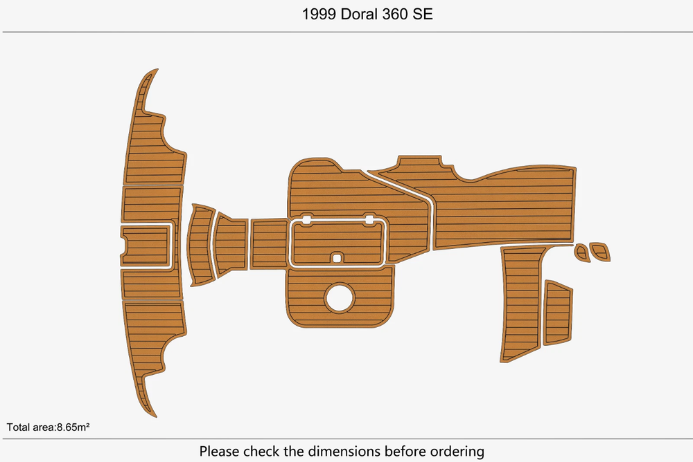 1999 Doral 360 SE Swim Platform Cockpit Boat Pad EVA Foam Teak Deck Flooring Mat