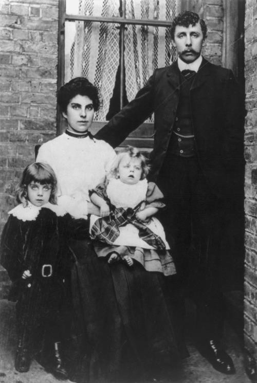 Survivors of TITANIC,passenger liner- family group,1912,two children,man,woman