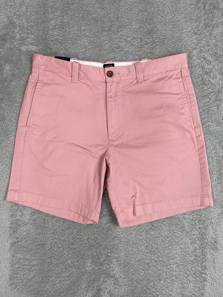 J.Crew Shorts Mens 32* Pink Chino 7 Inseam Stretch Flat Front Casual Summer Wear