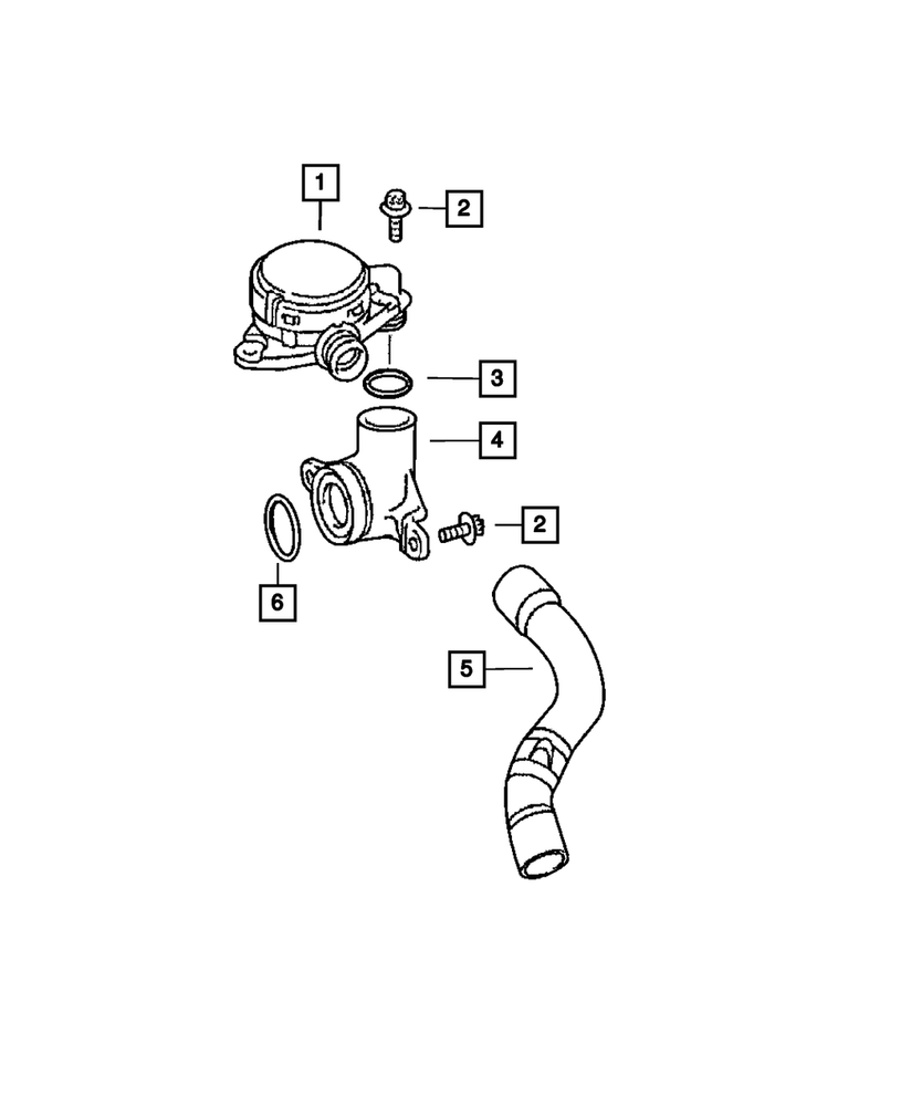 Genuine Mopar PCV Hose 68051342AA for Cylinder Head to Intake Manifold