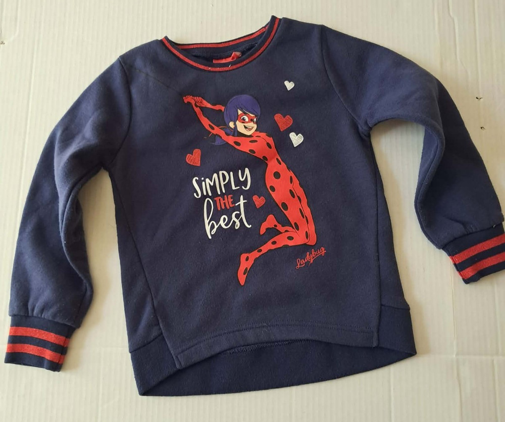 Miraculous Ladybug Girls Graphic T-Shirt Cartoon Character Size 6