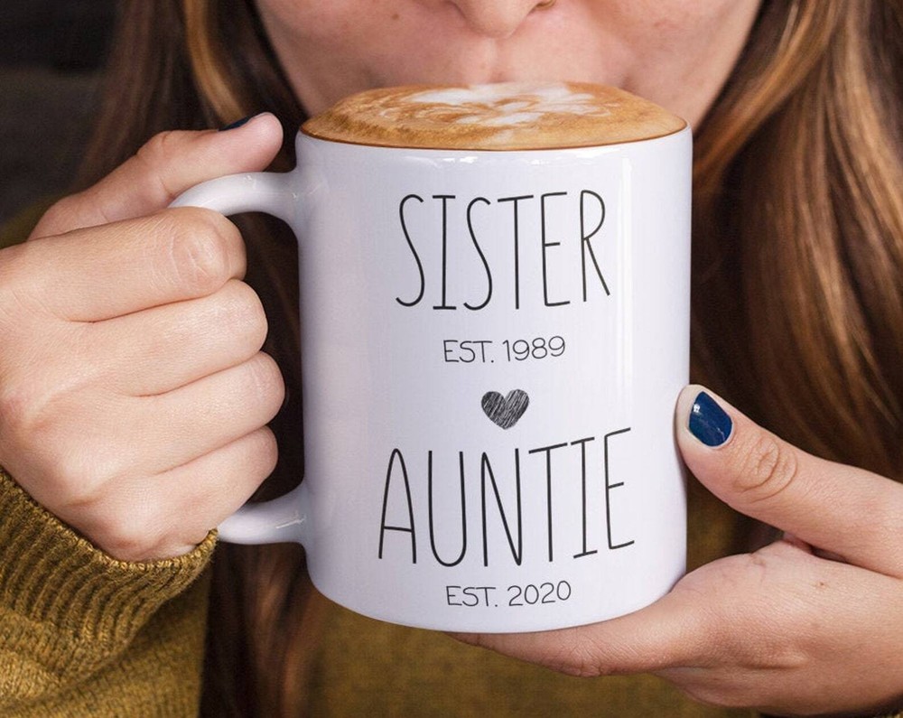 Sister Auntie Mug New Aunt Gift Pregnancy Announcement Future Aunt Gifts New