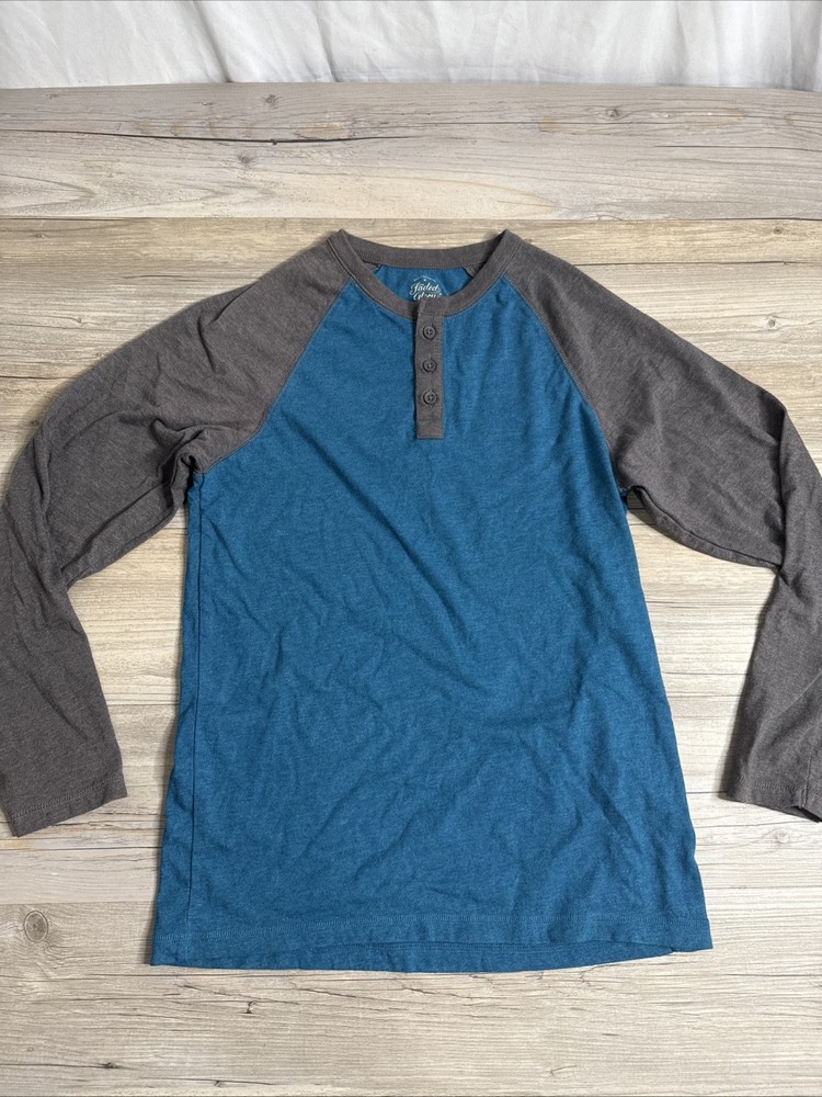 Faded Glory Boy's/Junior Top Size 14-16 Blue and Gray EUC