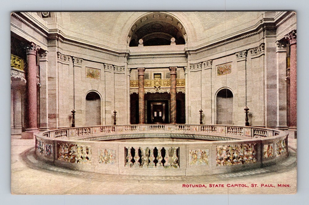 St Paul MN-Minnesota Rotunda State Capitol Vintage Postcard