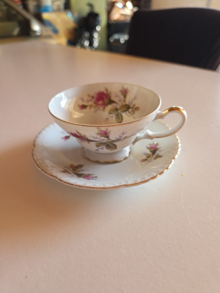 Vintage T M floral cup and saucer