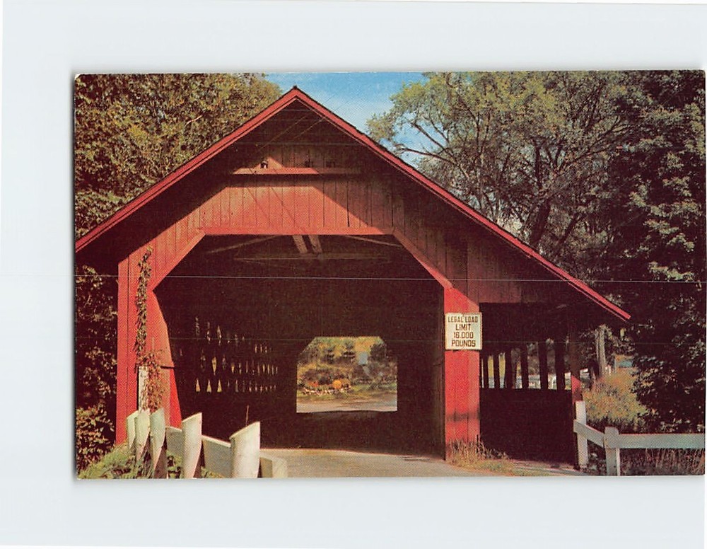 Postcard Creamery Bridge over the Whetstone Brook Brattleboro Vermont USA