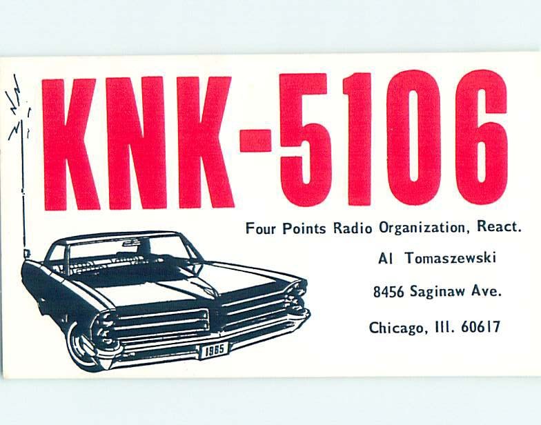 Pre-1980 RADIO CARD - CB HAM OR QSL Chicago Illinois IL m/09 AH1420