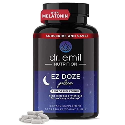 Natural Sleep Aid with Melatonin & L-Theanine - Dr. Emil Nutrition EZ Doze Plus