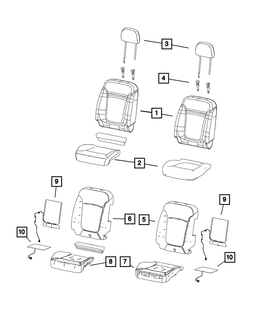 Genuine Mopar Front Seat Cushion Cover Left 5YQ04LXHAA