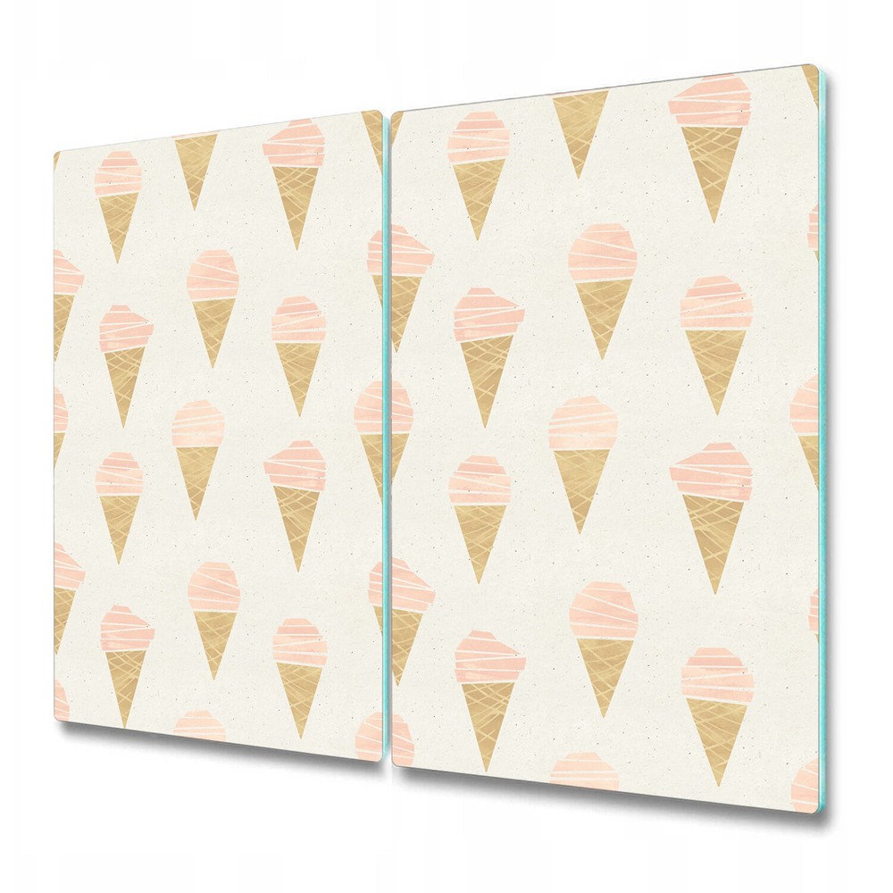 Glass Chopping Serving Board Utensil Worktop Saver Pink ice cream pink 2x30x52