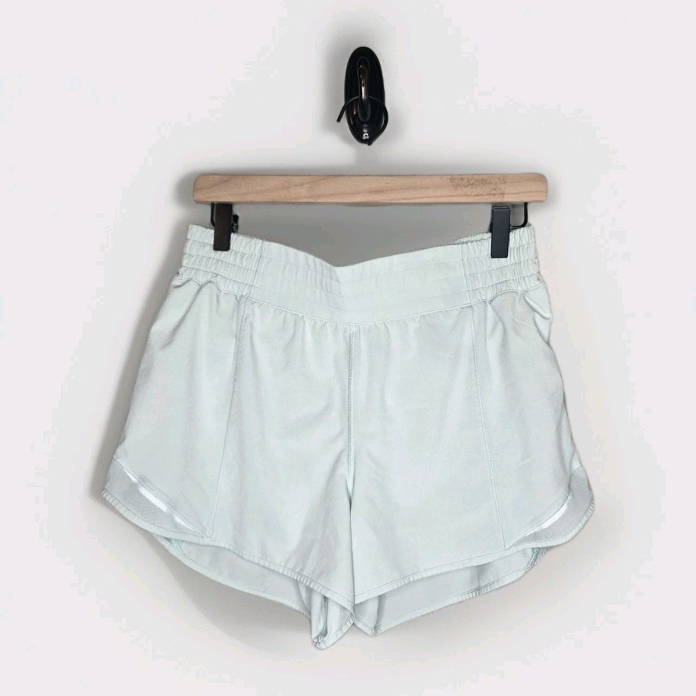 Lululemon Hotty Hot Hi Rise Short Lined Size 10 Powder Blue Running Active Wear