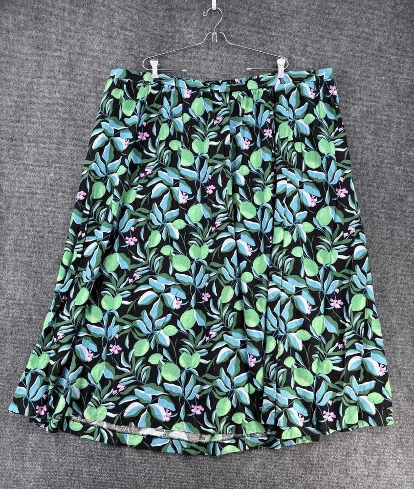 Ava & Viv Linen Blend Colorful Botanical Print Maxi Skirt Women’s Plus 4X