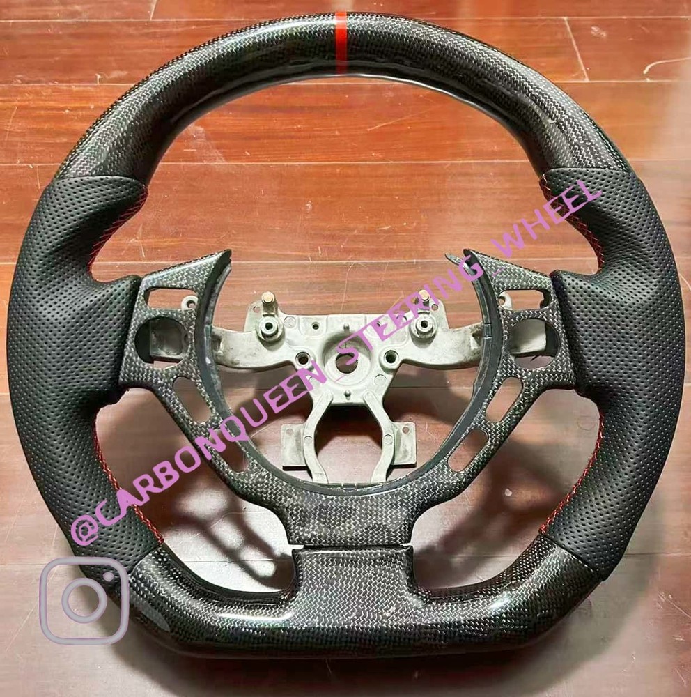 CARBON FIBER Steering Wheel FOR NISSAN GTR R35 BLACK LEATHER+TRIM COVER 09-16YS