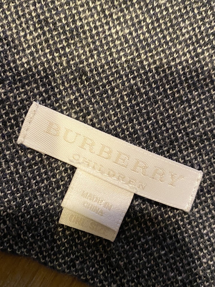 Burberry Cashmere Emblem Navy Blue Scarf Children’s Line