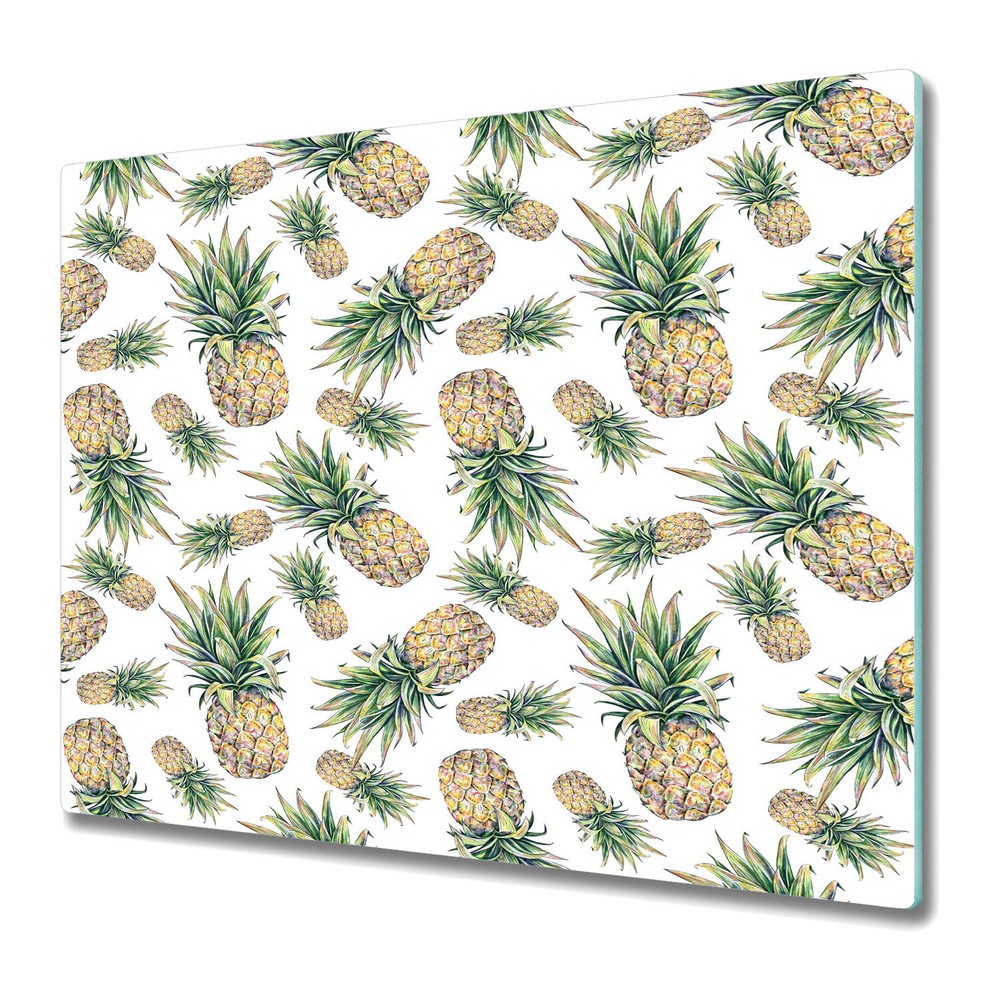Glass Kitchen Chopping Board Falling Pineapples abstract painting 60x52