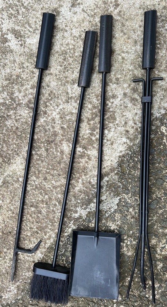 Vintage  Wrought Iron Fireplace Tool Set 4 Piece