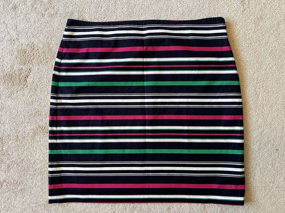SKIRT - Talbots - Navy/White/Pink/Green Stripe - Straight - Pencil - Sz 16