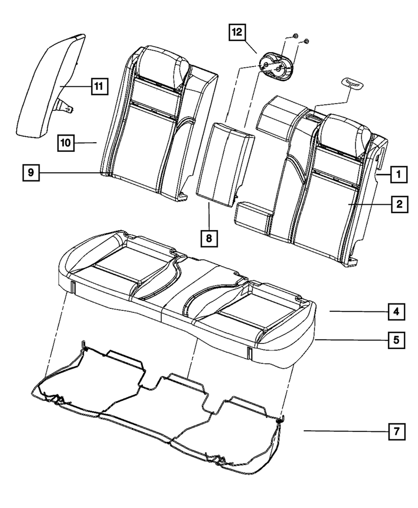 Genuine Mopar Seat Bolster Left 1VT51DX9AA