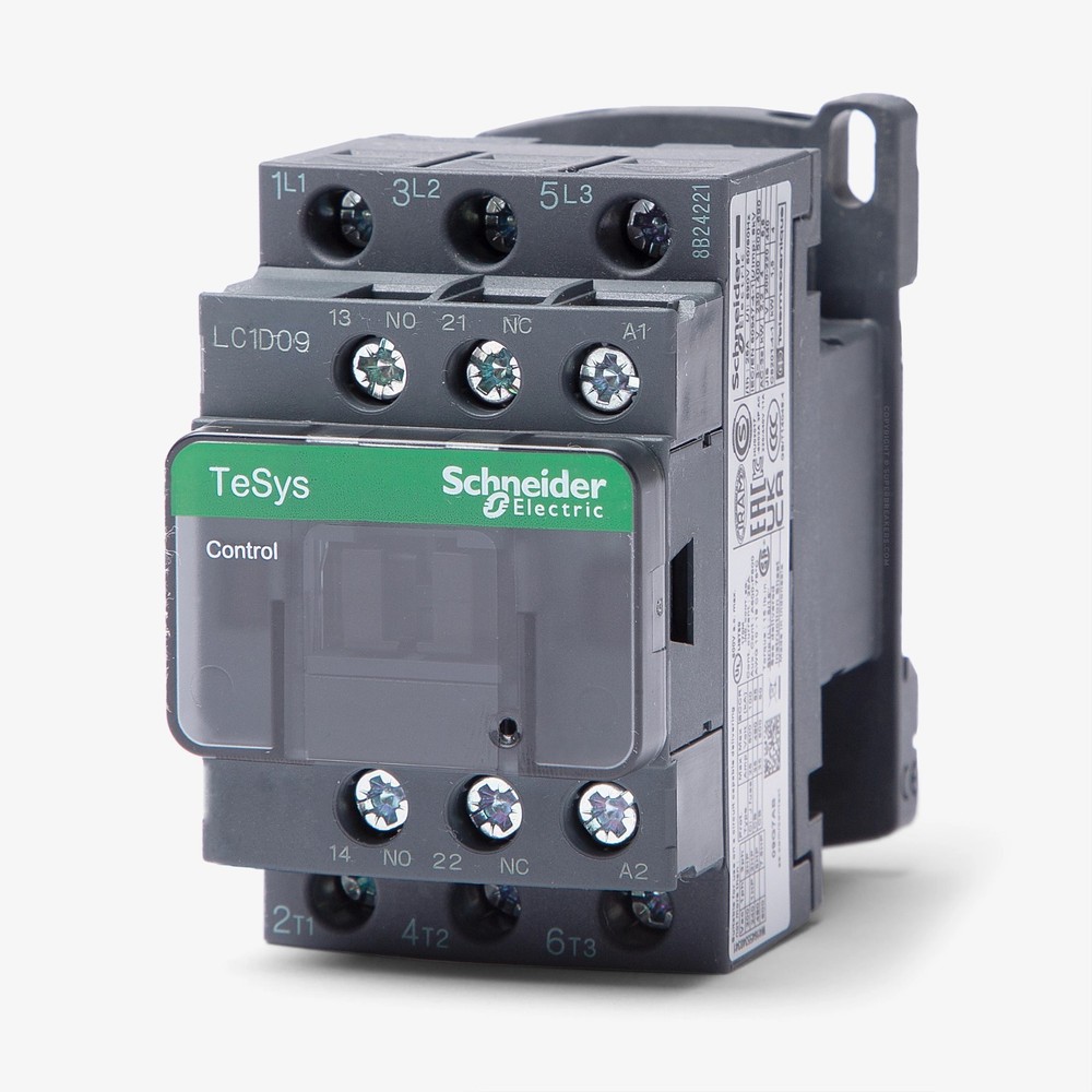 Schneider Electric LC1D09G7 Contactor 3 Pole 9A 120VAC Coil