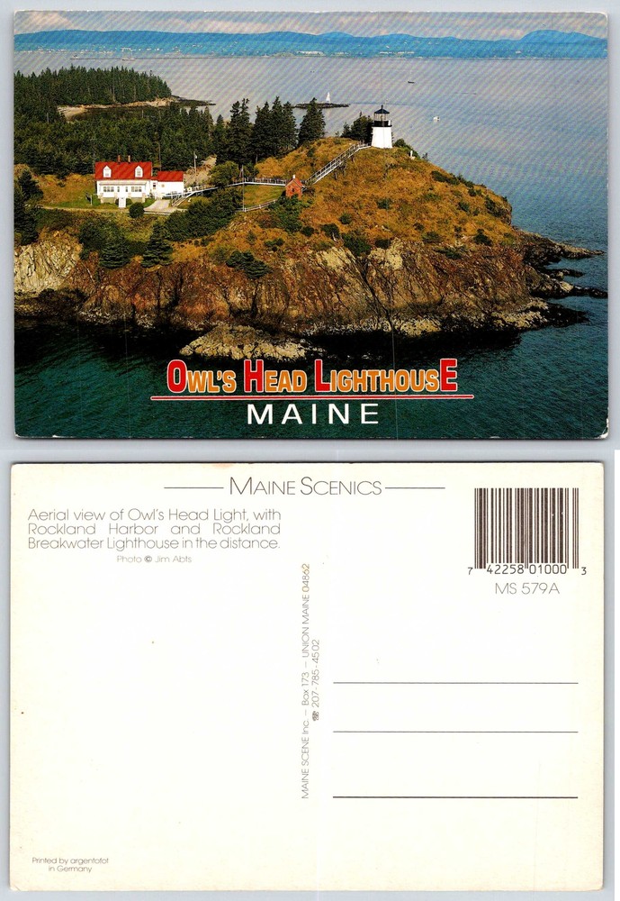 Maine OWL'S HEAD LIGHTHOUSE LIGHTHOUSE Postcard V374
