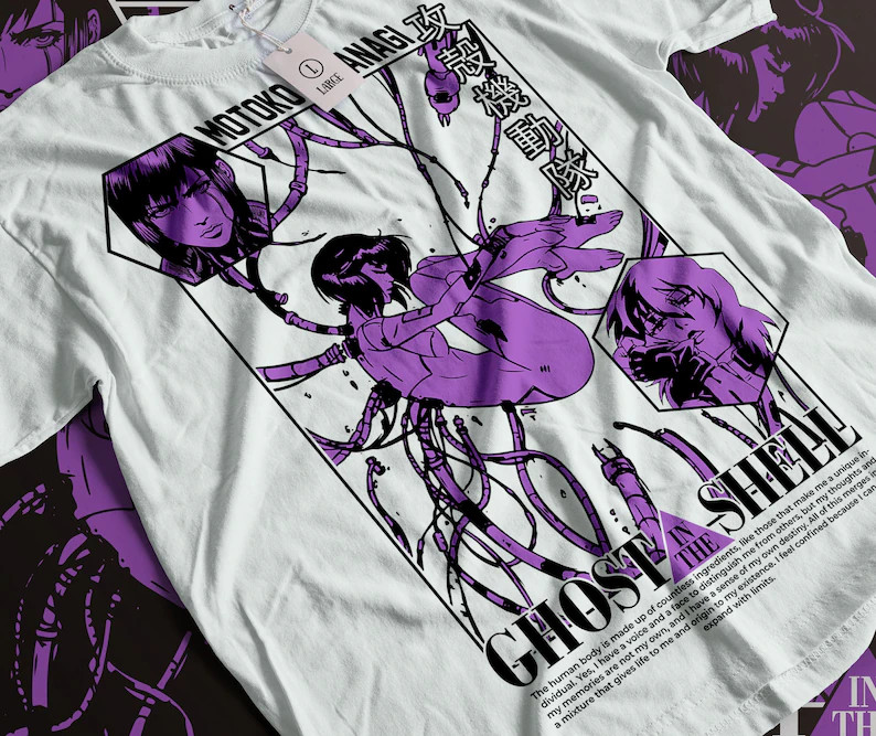 Ghost In The Shell Japanese Manga Anime Cyberpunk Motoko MAJOR Unisex T-Shirt