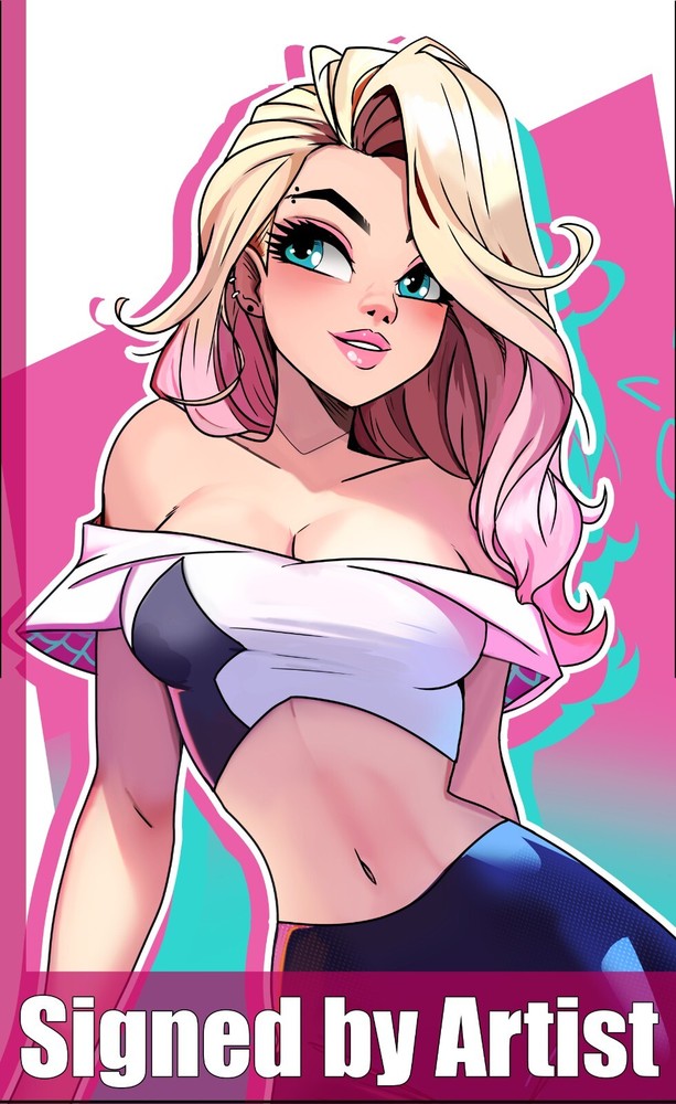 Gwen Stacy (Spiderman), 11x17, comic art, print signed by artist Jason Oakes