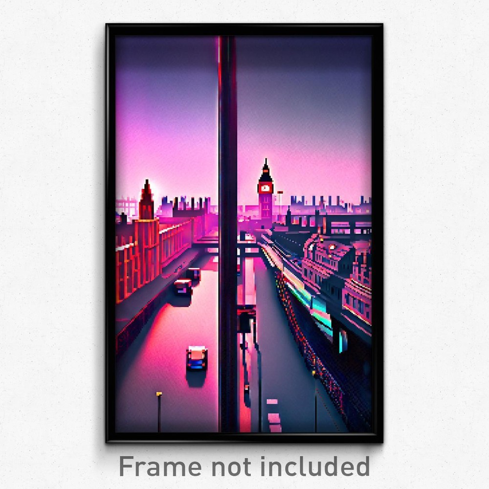 Pixel Art Poster - Thin London (8 Bit Psychedelic Trippy Weird Video Game Print)