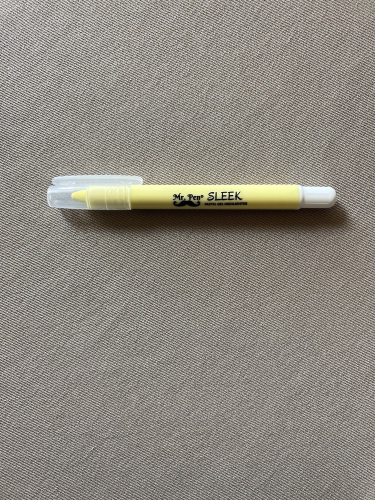 5” “Pastel Yellow” Mr Pen Acid-Free Gel Highlighter~Bible Safe & No Smear, New!