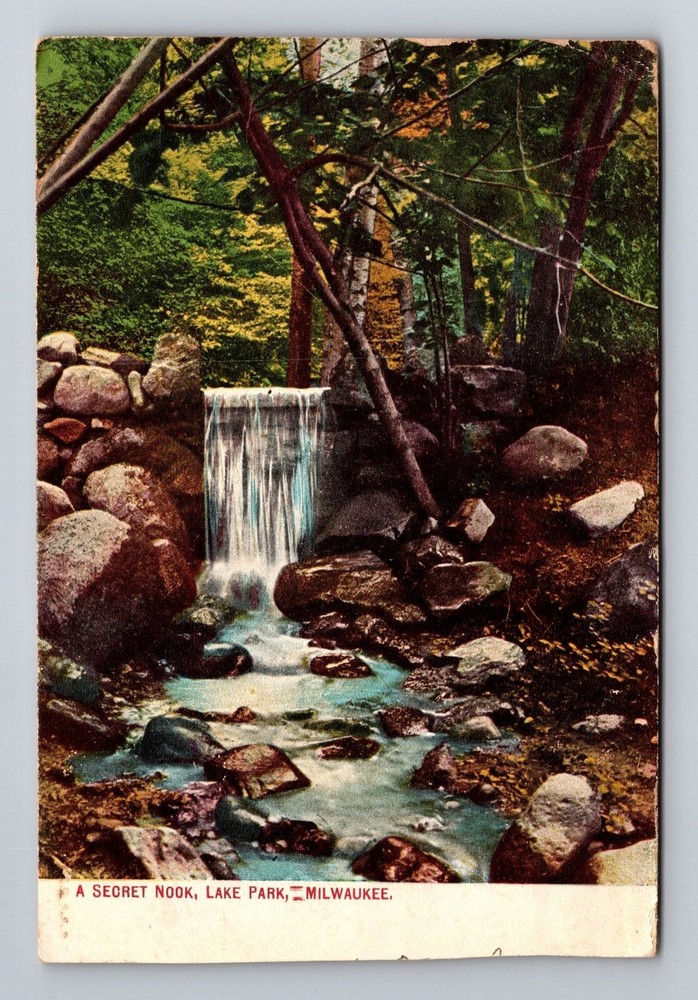 Milwaukee WI-Wisconsin, Lake Park, a Secret Nook, c1909 Antique Vintage Postcard