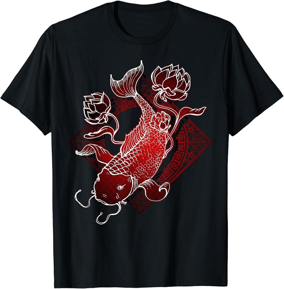 Koi Fish Graphic Design Japanese Red Koi Funny Gift T-Shirt