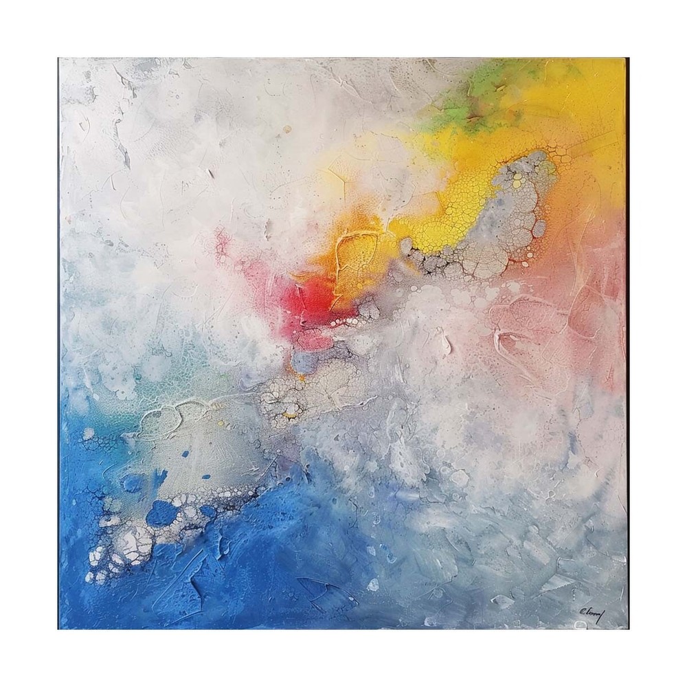 1 Piece Abstract Canvas Art Wall Decor for Living Room Hand painted Oil Blue