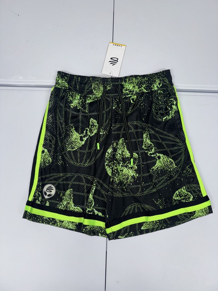 Under Armour Curry Statement Basketball Shorts Alien Black Green Pick Size Men's