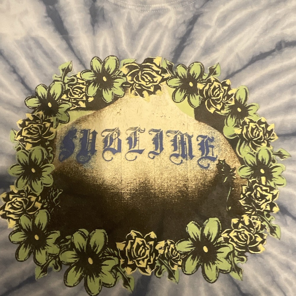 Sublime Blue/White Tie-Dye Graphic Cotton Crew Neck T-Shirt Men XL