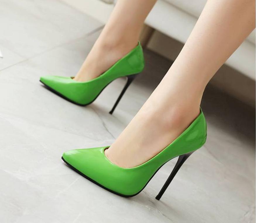 Womens High Heel Pointed Toe Faux Leather Shoes Dress Casual Party Clubwear Pump