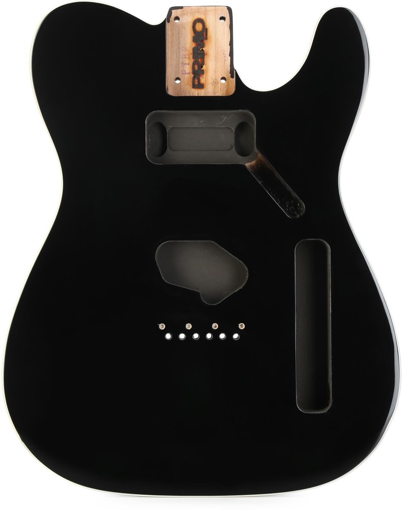 AllParts Primo Replacement Telecaster Body - Black Onyx with White Binding